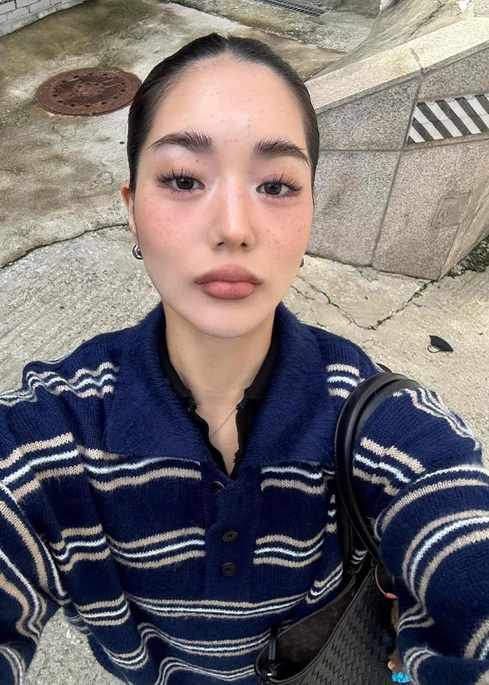 Wool Mohair Stripe Long Sleeve Knit_CTK235(Navy)