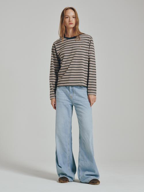 스트라이프 롱슬리브 티셔츠 / Stripe Long Sleeve T-Shirts - Gray