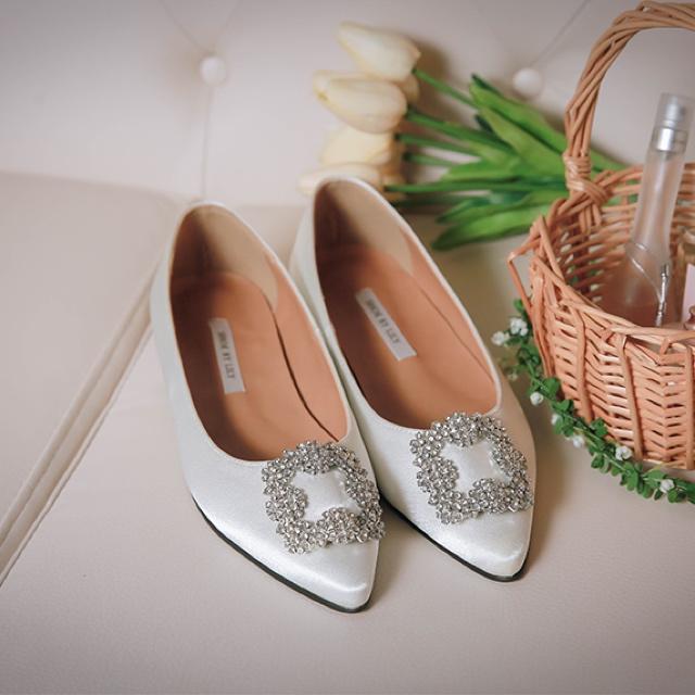 캐서린 플랫 웨딩슈즈 백아이보리 SBL0030W