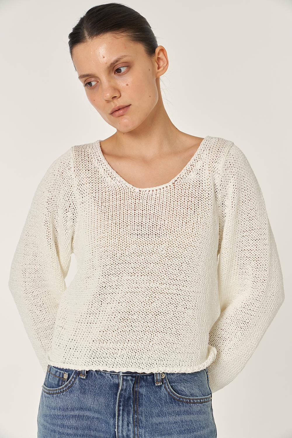 Lina Cotton Knit (Ivory)