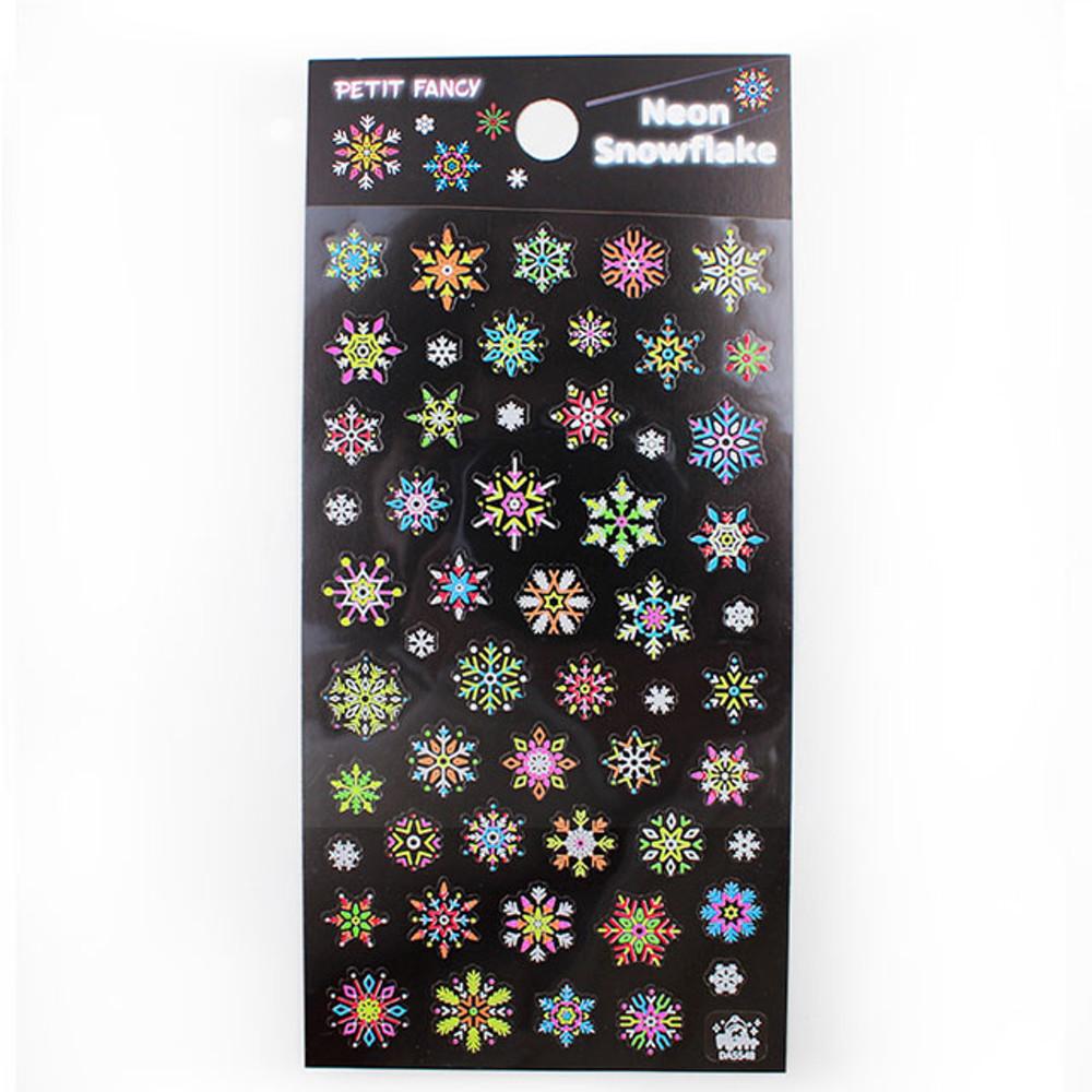 쁘띠팬시 네온 눈꽃 스티커 눈조각 DA5548