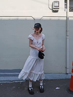 (freckle made♥)white ruffle long dress / pre-order