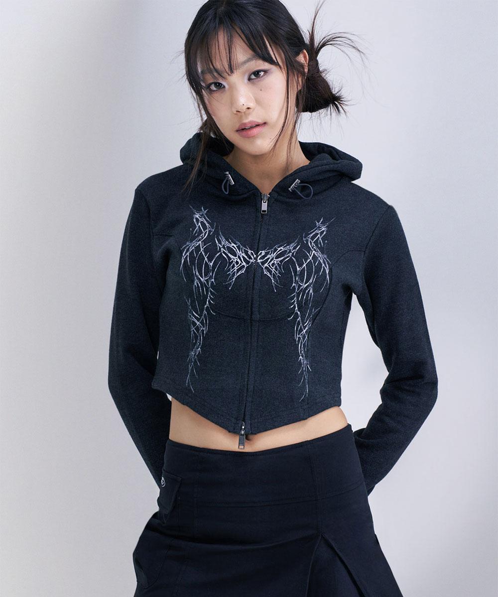 Slim hoodie zip-up (Charcoal) *10/20 예약 발송