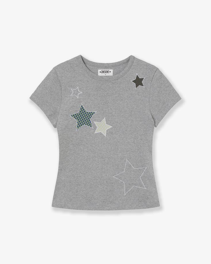 CHECK STAR TEE [MELANGE GREY]