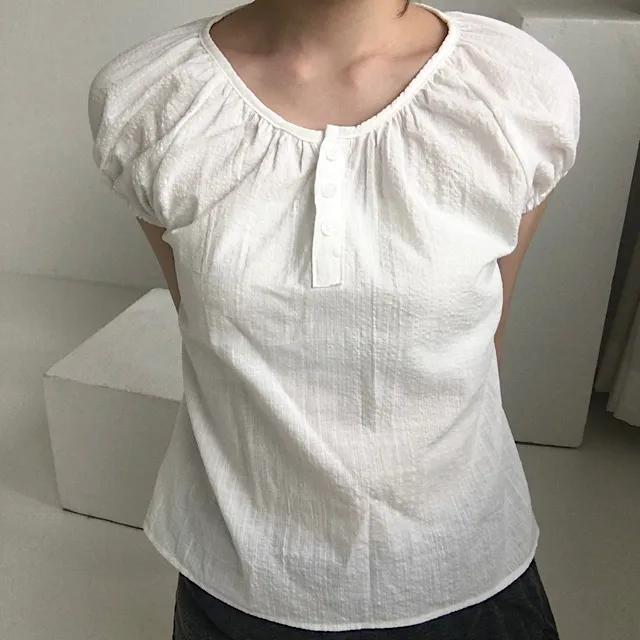 (인기)뚜알 반팔 블라우스 3color