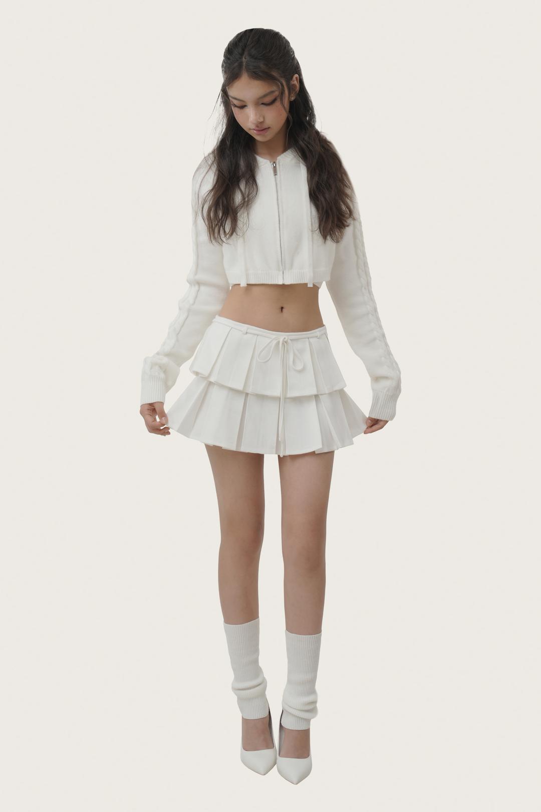 Chou chou hooded zip-up, Ivory