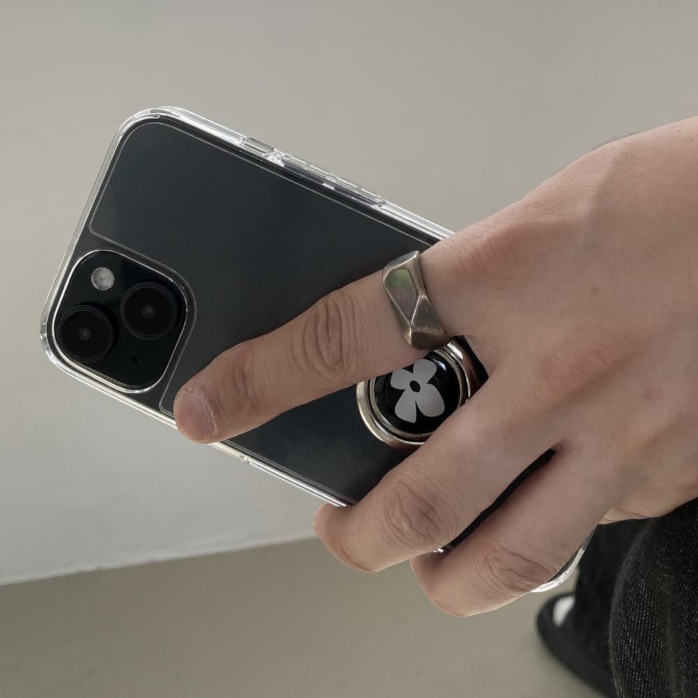 속담 / black flower 블랙 플라워 링 그립톡