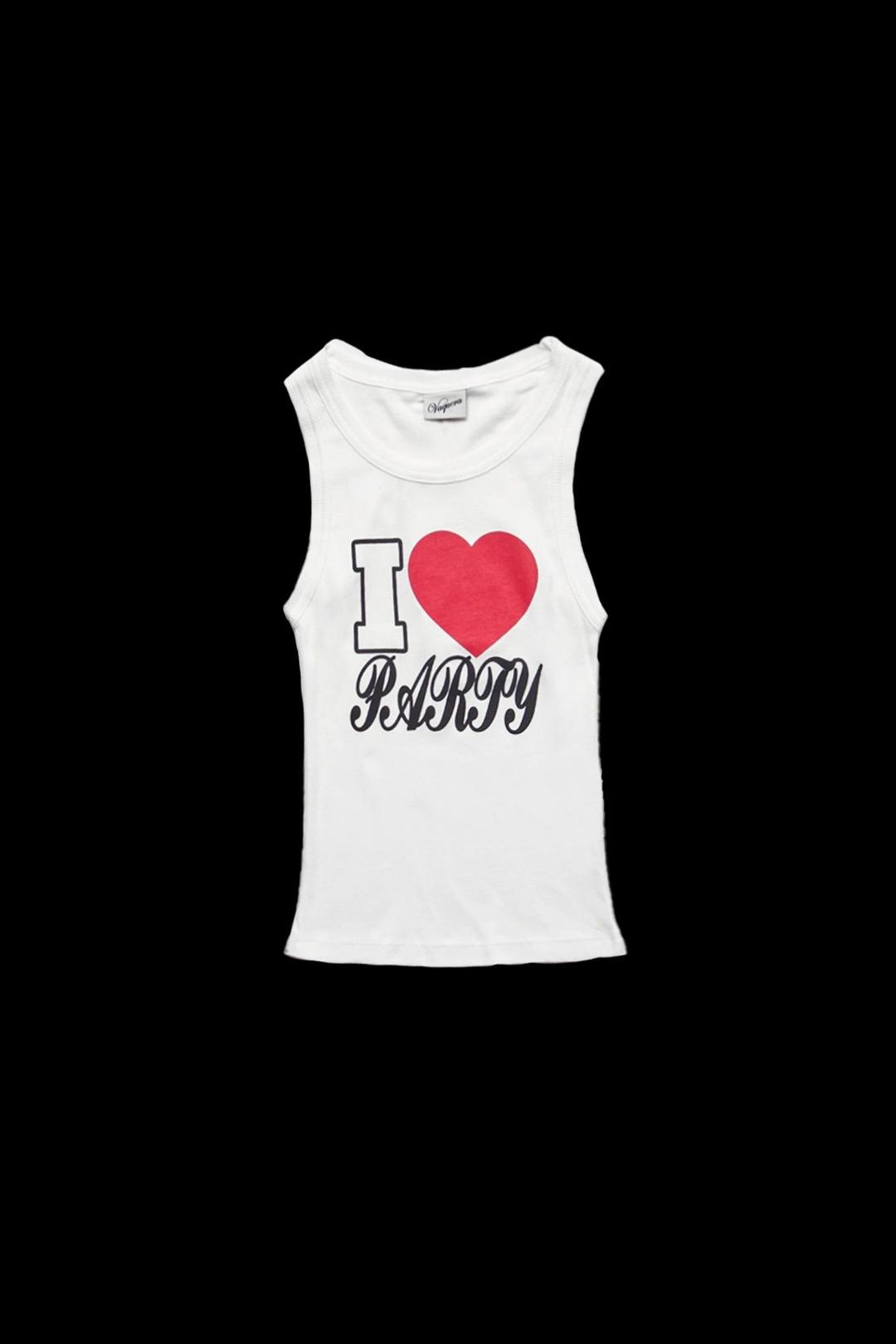 아이 러브 파티 탱크탑 화이트