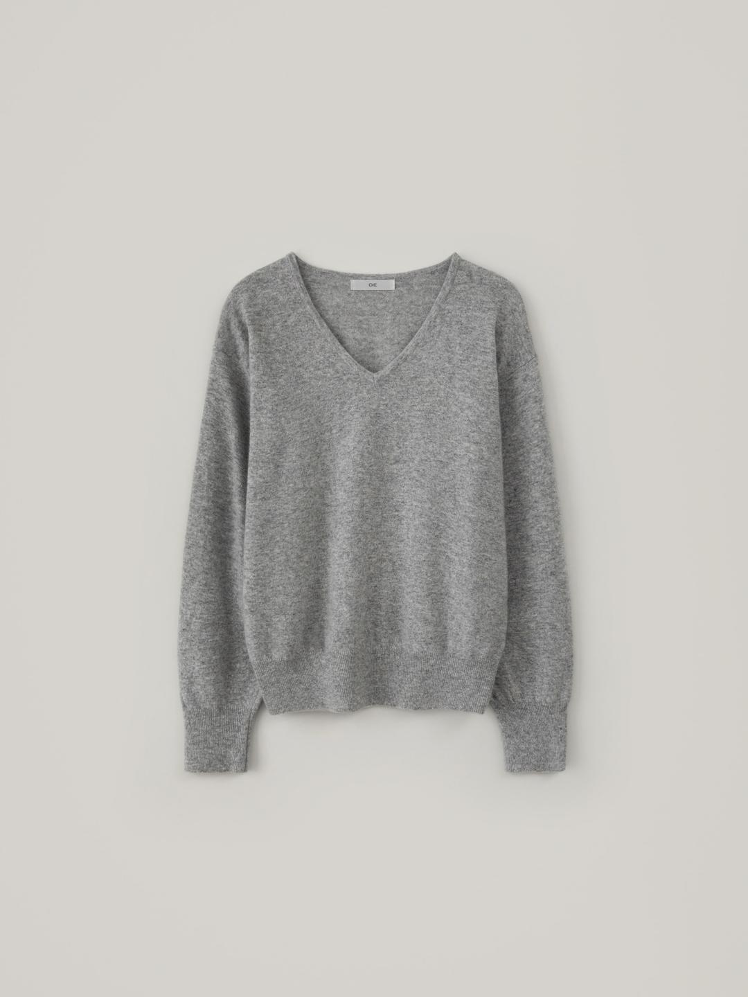 [Cashmere] Dolce V-Neck Knit - Light Gray