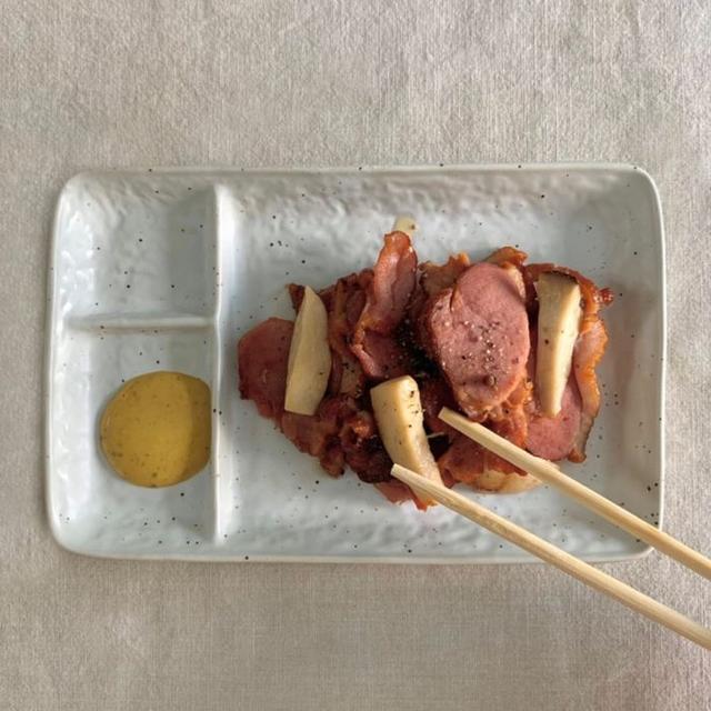 3칸 나눔 접시 도자기 식판 소스 앞접시 아이보리
