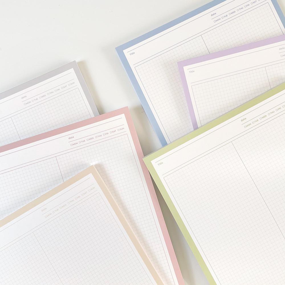 [Cozy] 심플 A4떡메 모눈 대 떡메모지 제본 공시생 공부 필기 메모지 노트 패드