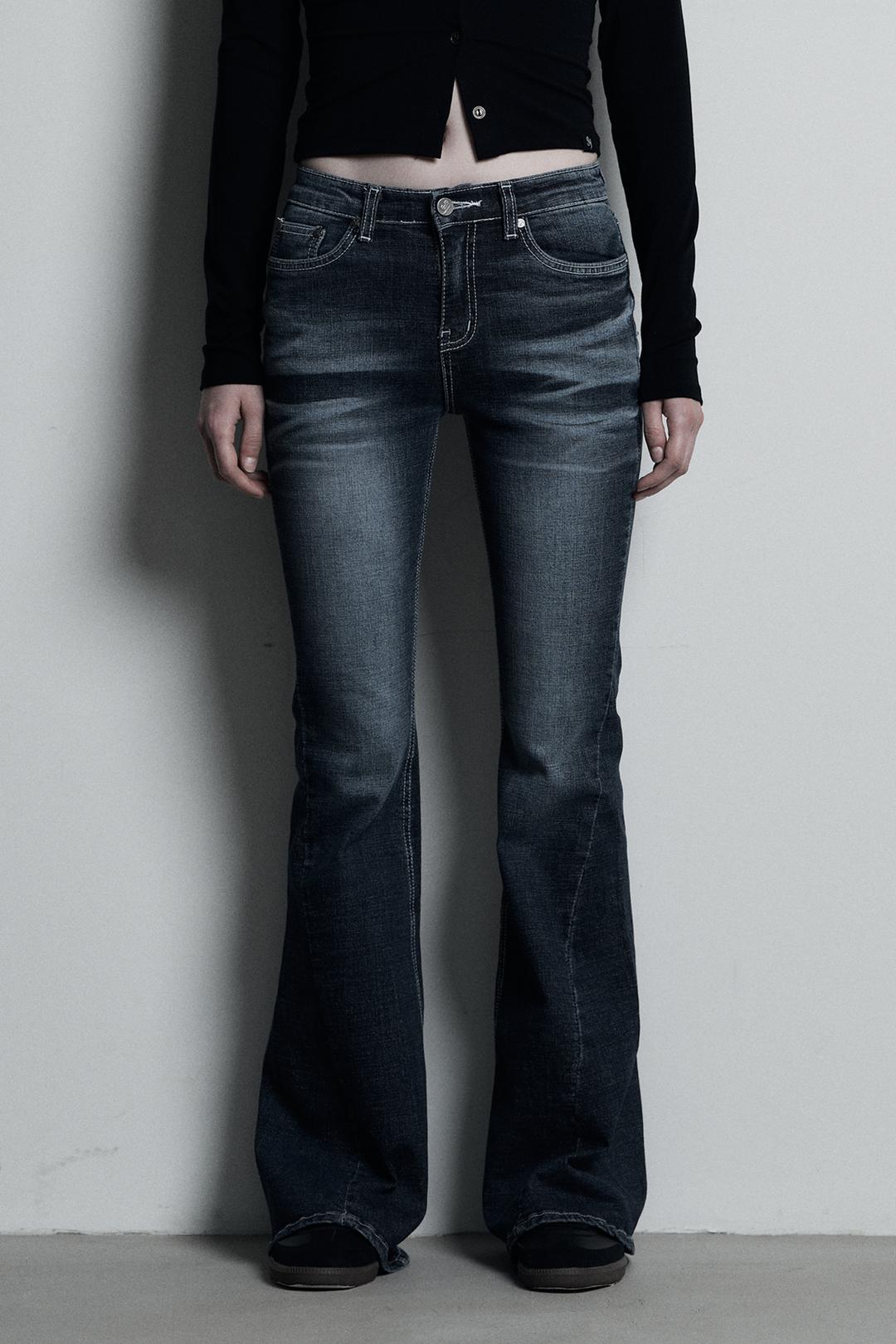 CAT WASHING DENIM PANTS DEEP BLUE