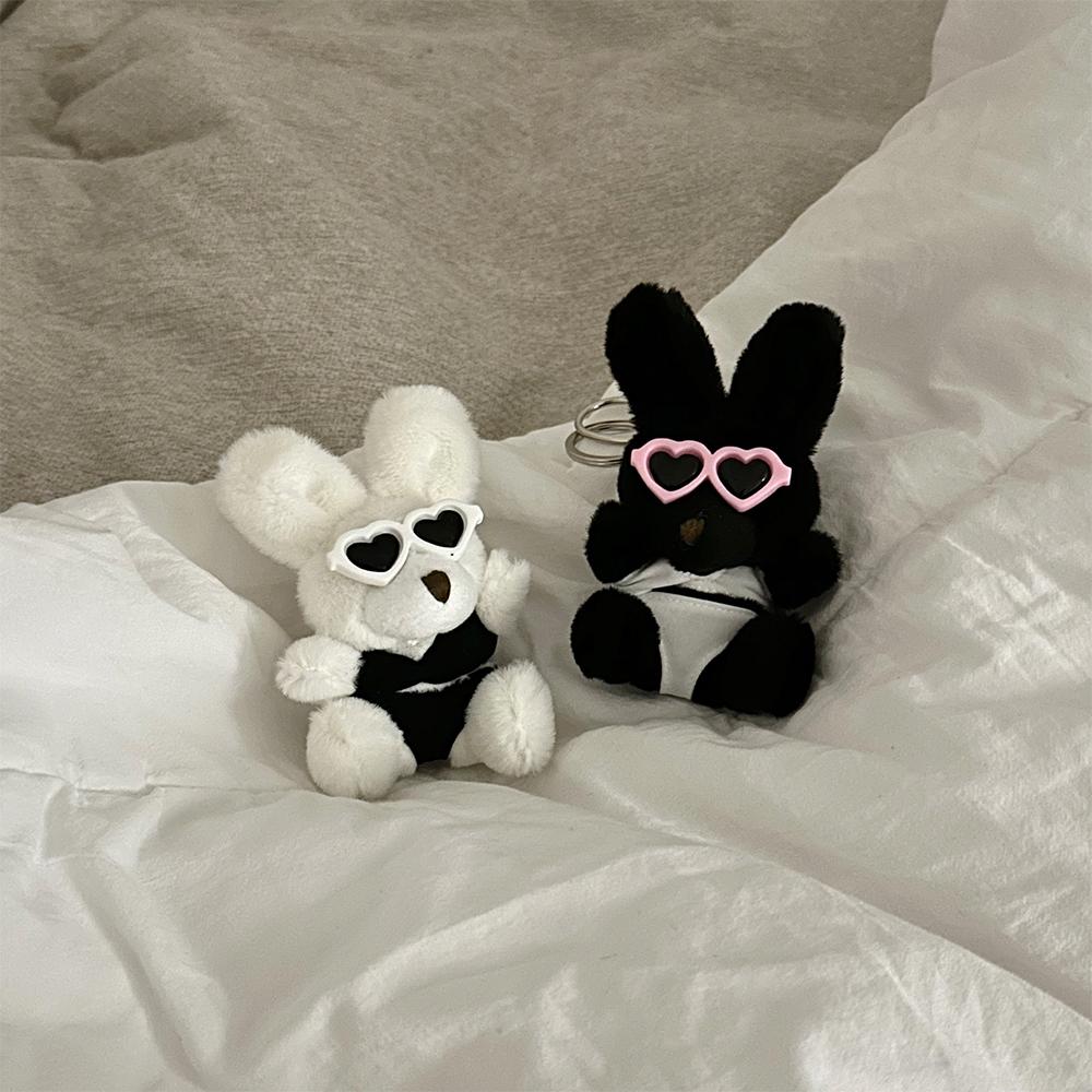 [1+1 할인]와이키키😎 블랙 버니 토끼 키링 래빗 가방고리 커플 키홀더 인형