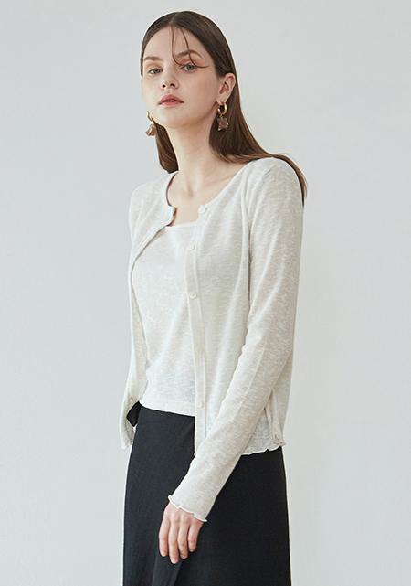 SUMMER KNIT TOP+CARDIGAN SET_CREAM