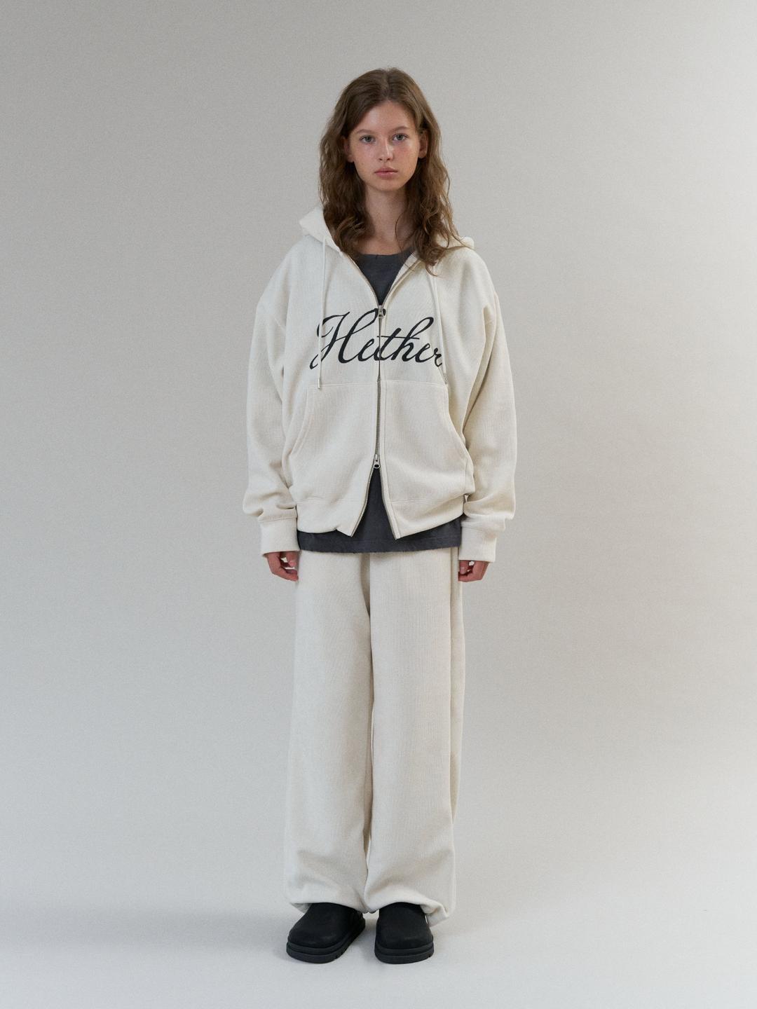hether boa jogger pants (cream)