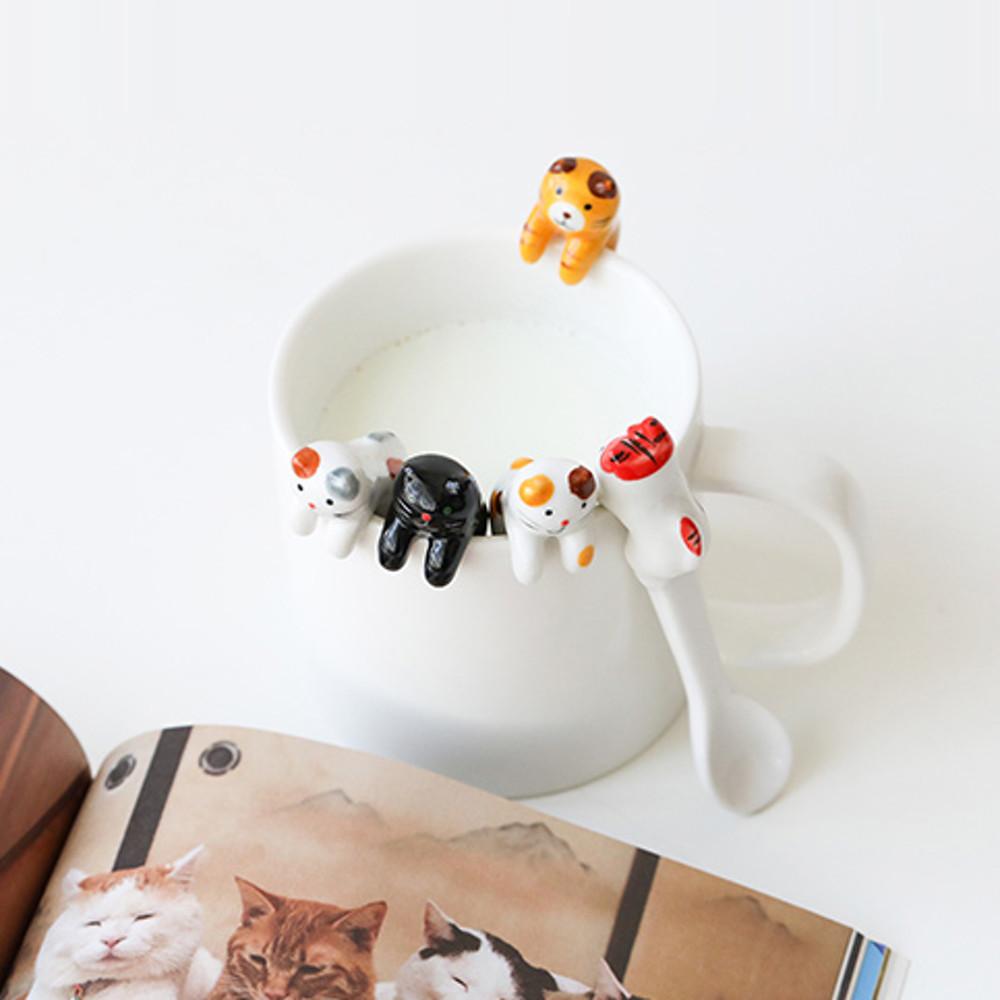 고양이 티스푼 커피스푼 5set