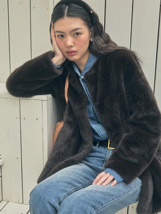 클래식 퍼 하프 코트 (classic fur half coat) (4COL) Y4O007