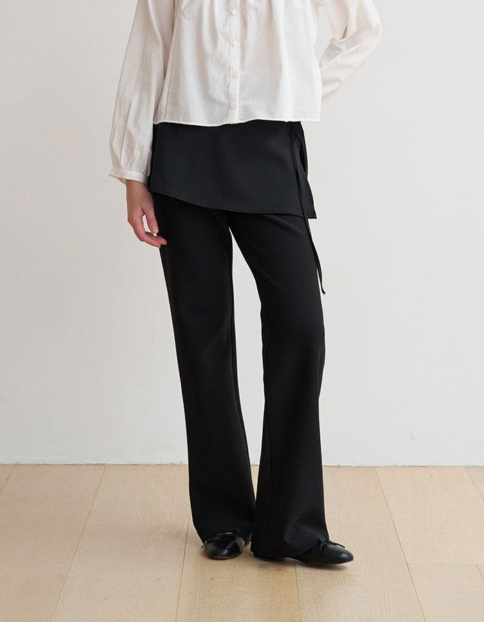 라무어 [2nd] Gela banding pants_black