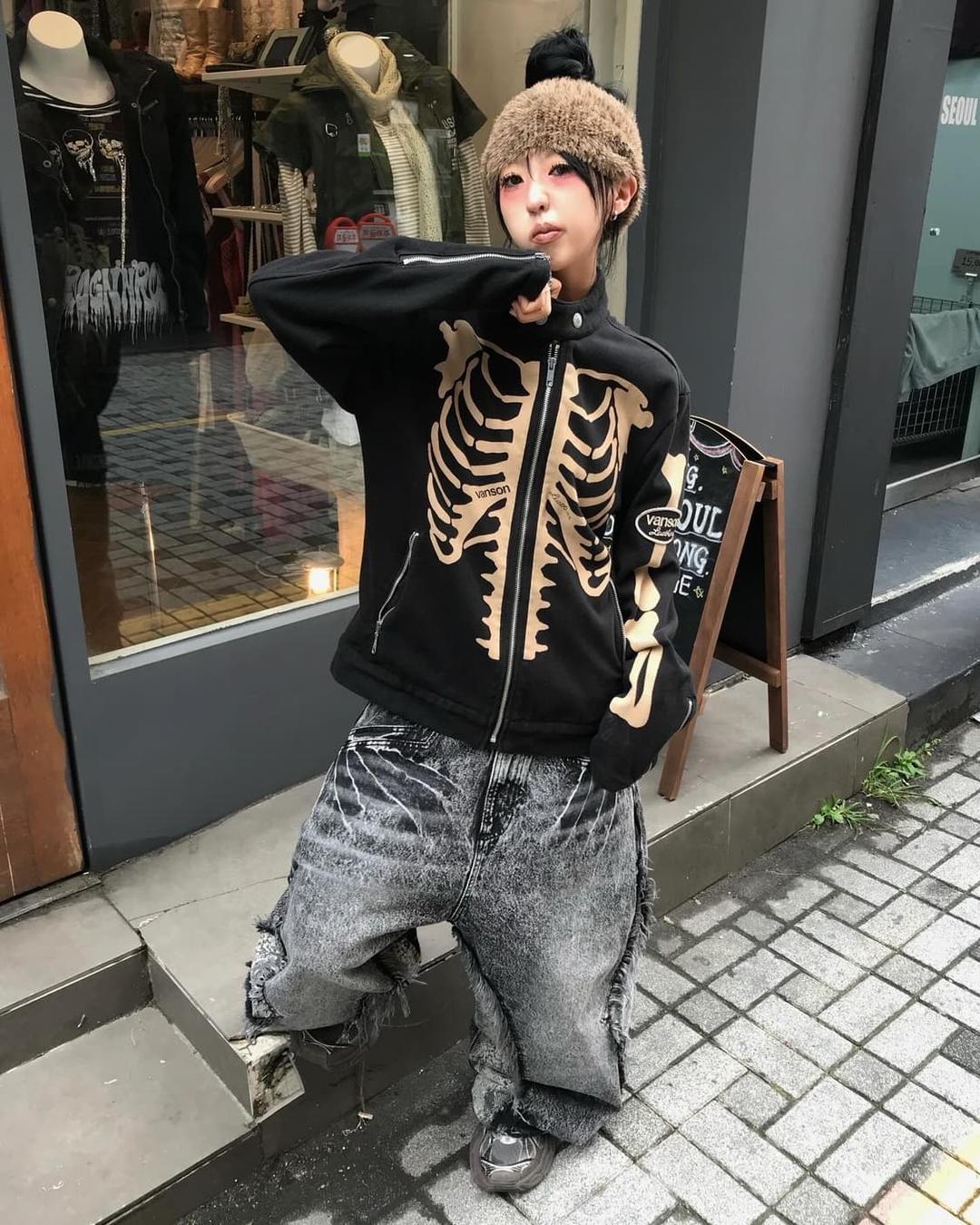 Vanson Skeleton Bone Cotton Rider JK | 후루츠패밀리