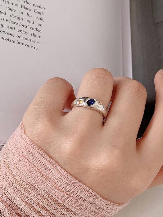 Silver 925 Stars and sapphires Ring_R037