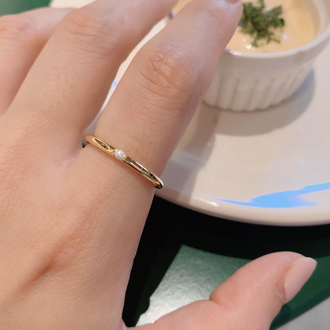 [Los.]진주 스와로브스키 은반지 petit pearl ring