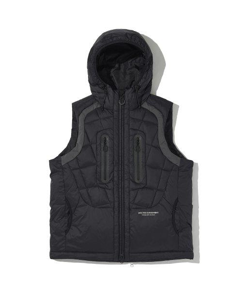 SHIELD DOWN HOOD VEST_BLACK_WOL048