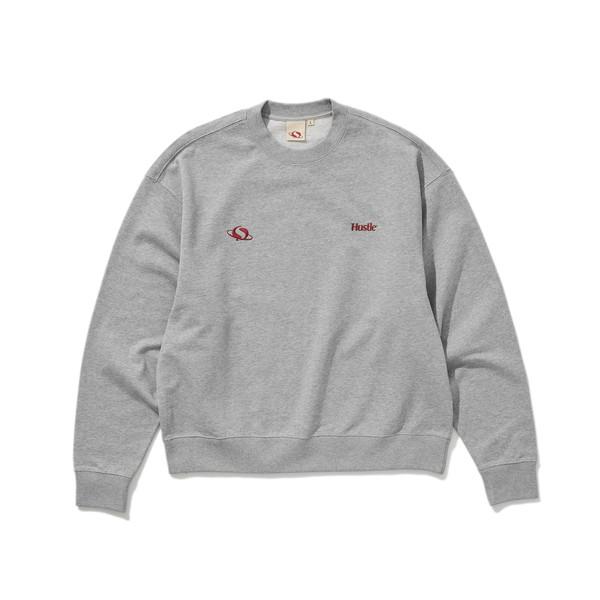 HUSTLE CLASSIC SWEAT SHIRT (MELANGE GREY)