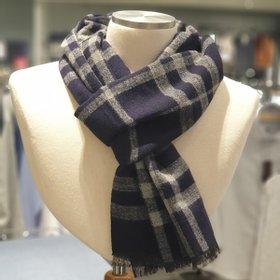 [로베르타 디 까메리노]로베르따 남성용 네이비빅체크 레이온혼방 머플러 RN4-C05-2