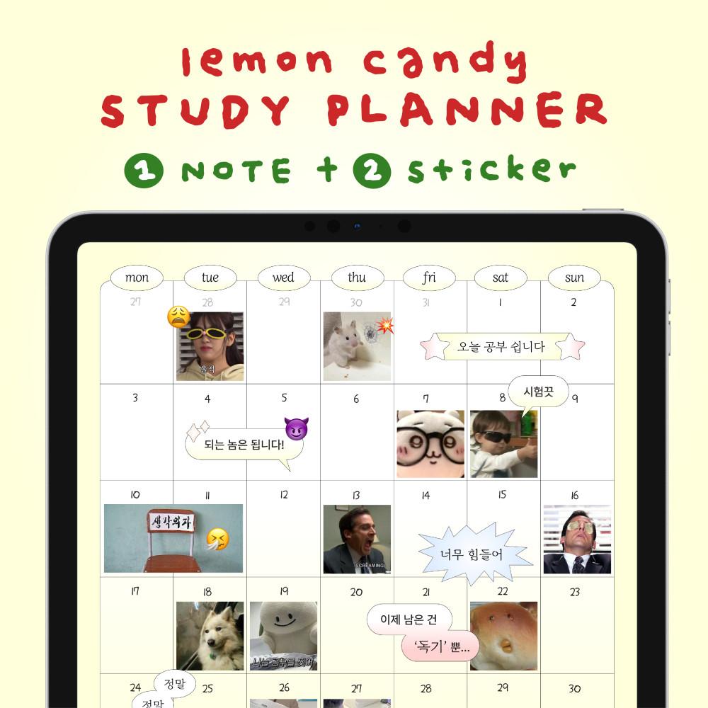 굿노트 레몬 스터디플래너 공스타 고등학생 공부 다이어리 디지털 플래너