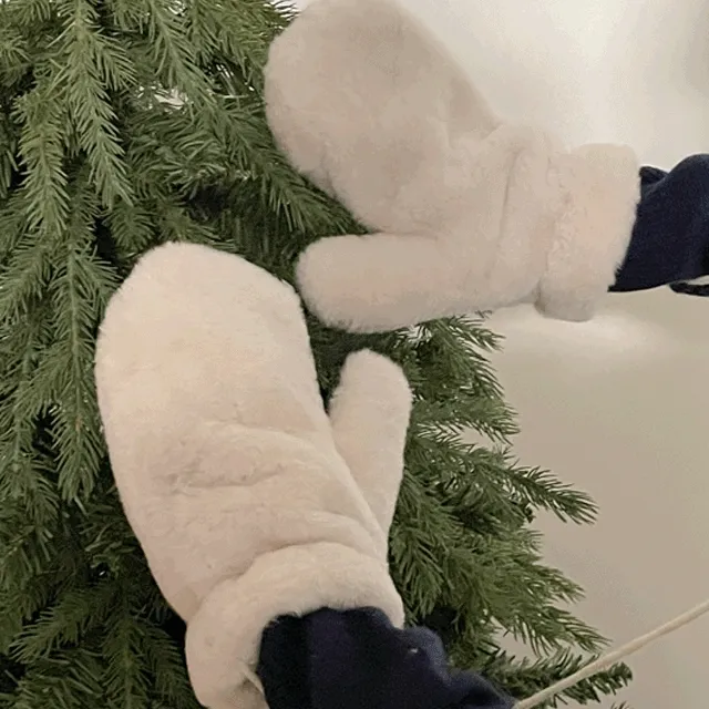 [6컬러] 크림컬러추가! 커플 파스텔 밍크퍼 벙어리 장갑 손모아 기모 양털 퍼 남여공용 워머 no.1363