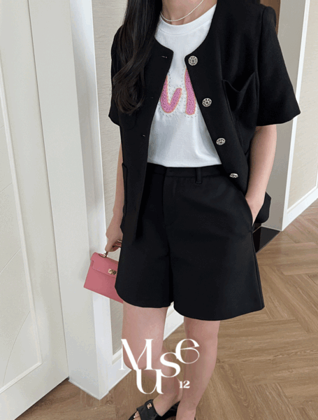 [Muse12]소프트 텐션 4부 밴딩 팬츠