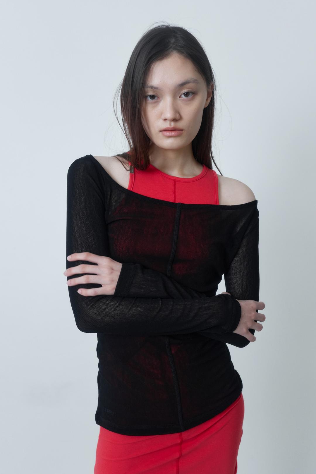SEE-THROUGH ROUND TOP / BLACK