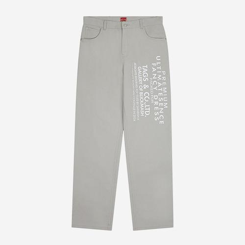MULTI SKULL STRAIGHT COTTON PANTS (GRAY)