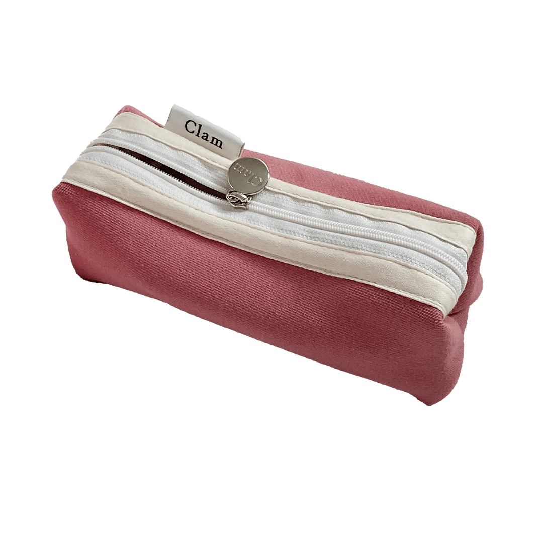 Clam round pencilcase _ Love pink
