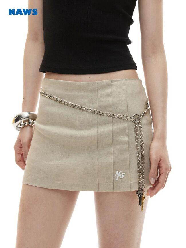[NOTAWEAR] Lyocell Linen Blend Low-Rise Mini Skirt