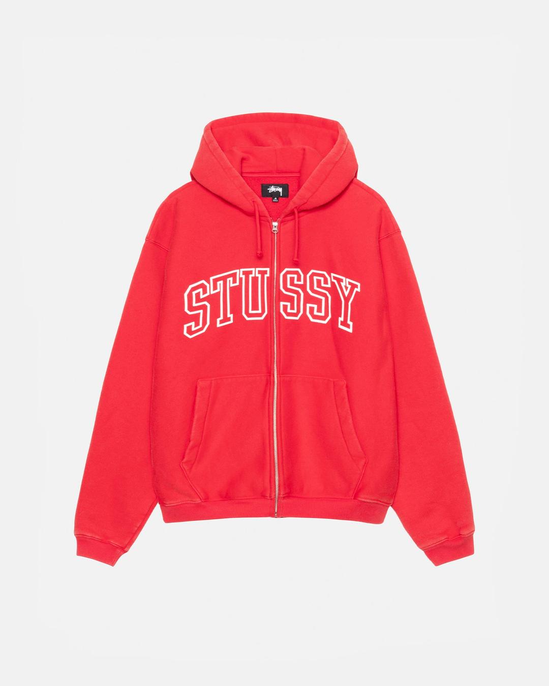 OUTLINE ZIP HOODIE - Red / S