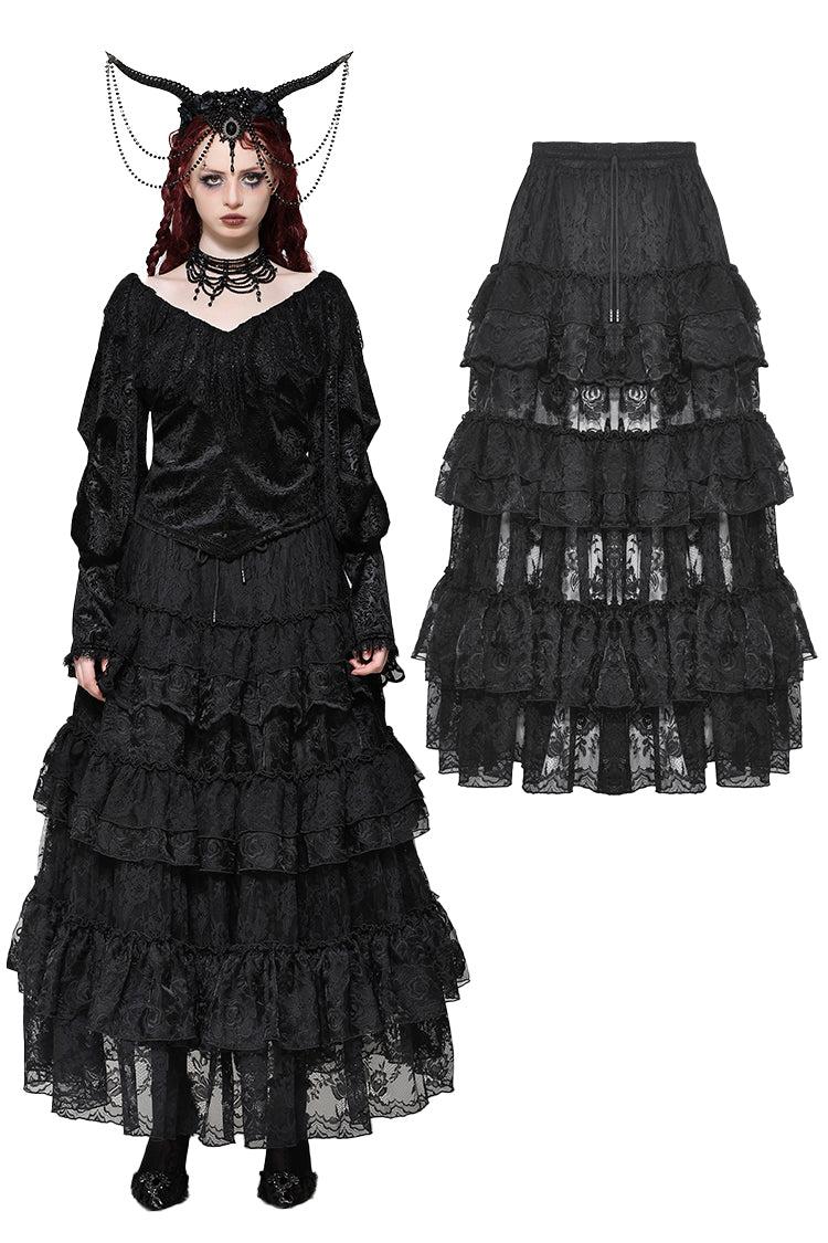 Gothic princess rose layered tulle cake skirt KW372 - F