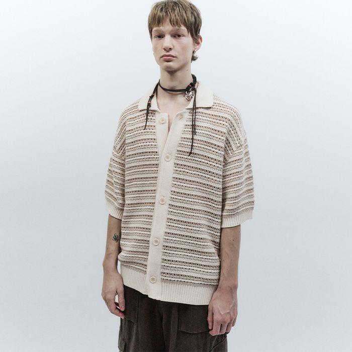 숏슬리브 칼라 카디건 ASH BEIGE