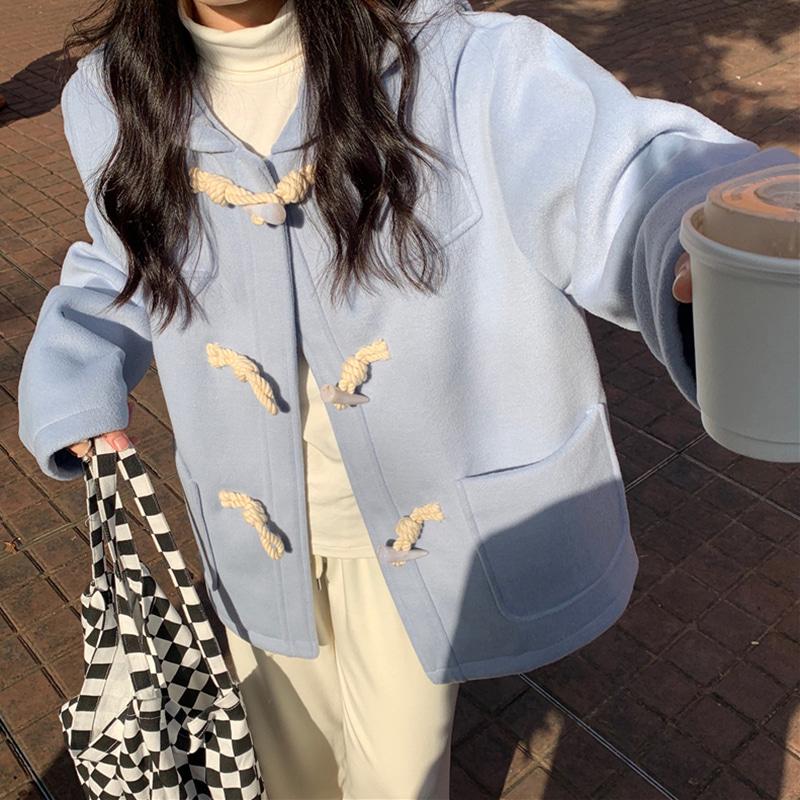 러블리 귀여운 하프 떡볶이 코트 루즈핏 가을 겨울 캠퍼스룩 캐쥬얼룩 여친룩 자켓