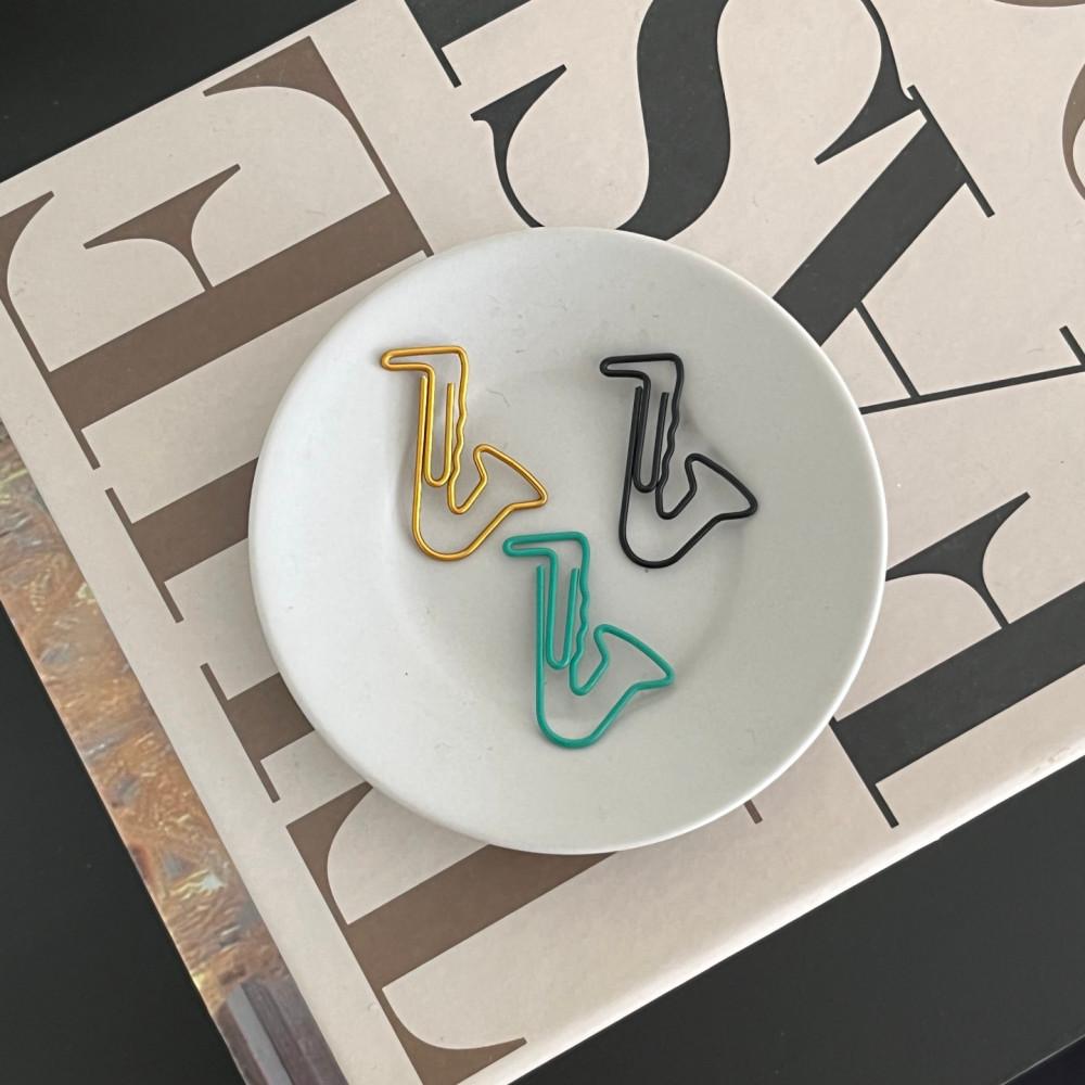 [멜로디아] 색소폰 디자인 클립 악기 책갈피 북마크 (3color)