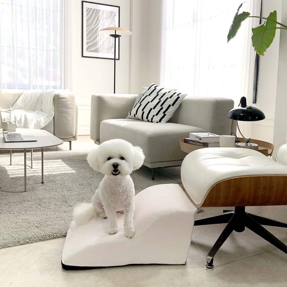 올미오펫 강아지 계단 반려견 스텝 논슬립 애견 곡선 슬라이드 2단