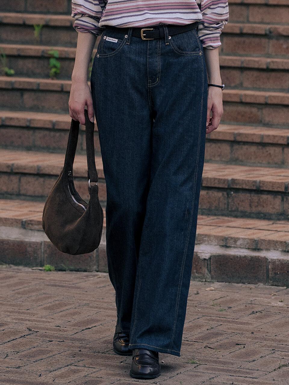Non fade wide denim pants TIFA01DP04_Indigo