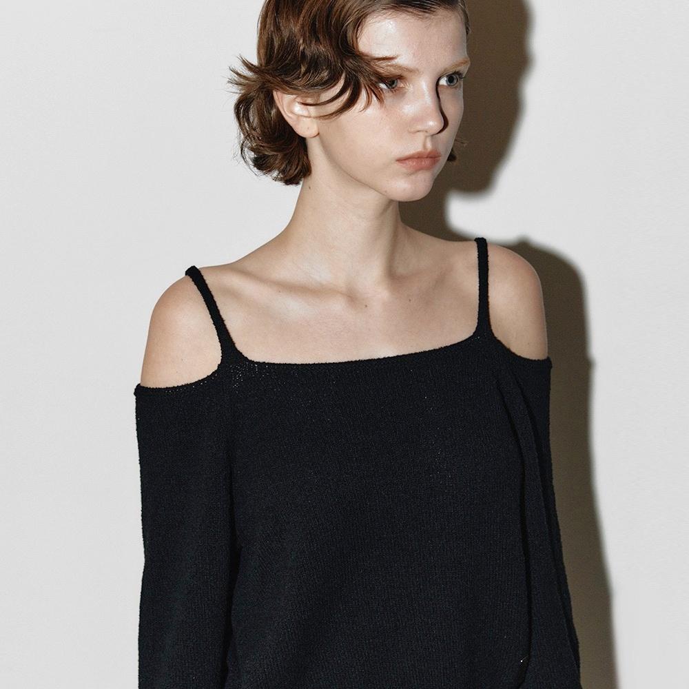Boucle off shoulder Black