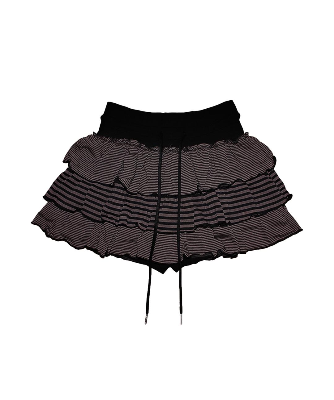 STRIPED CANCAN SKIRT - BLACK
