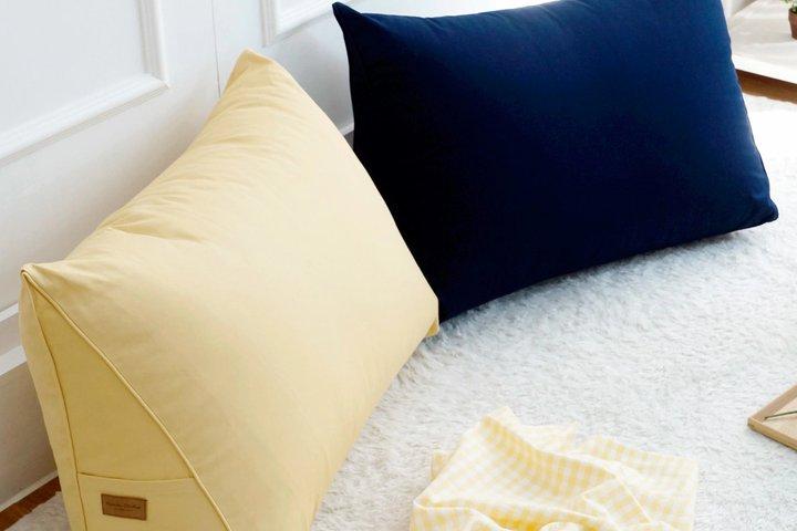 (1+1) 캔버스 삼각 등받이 쿠션 (8colors) 솜포함