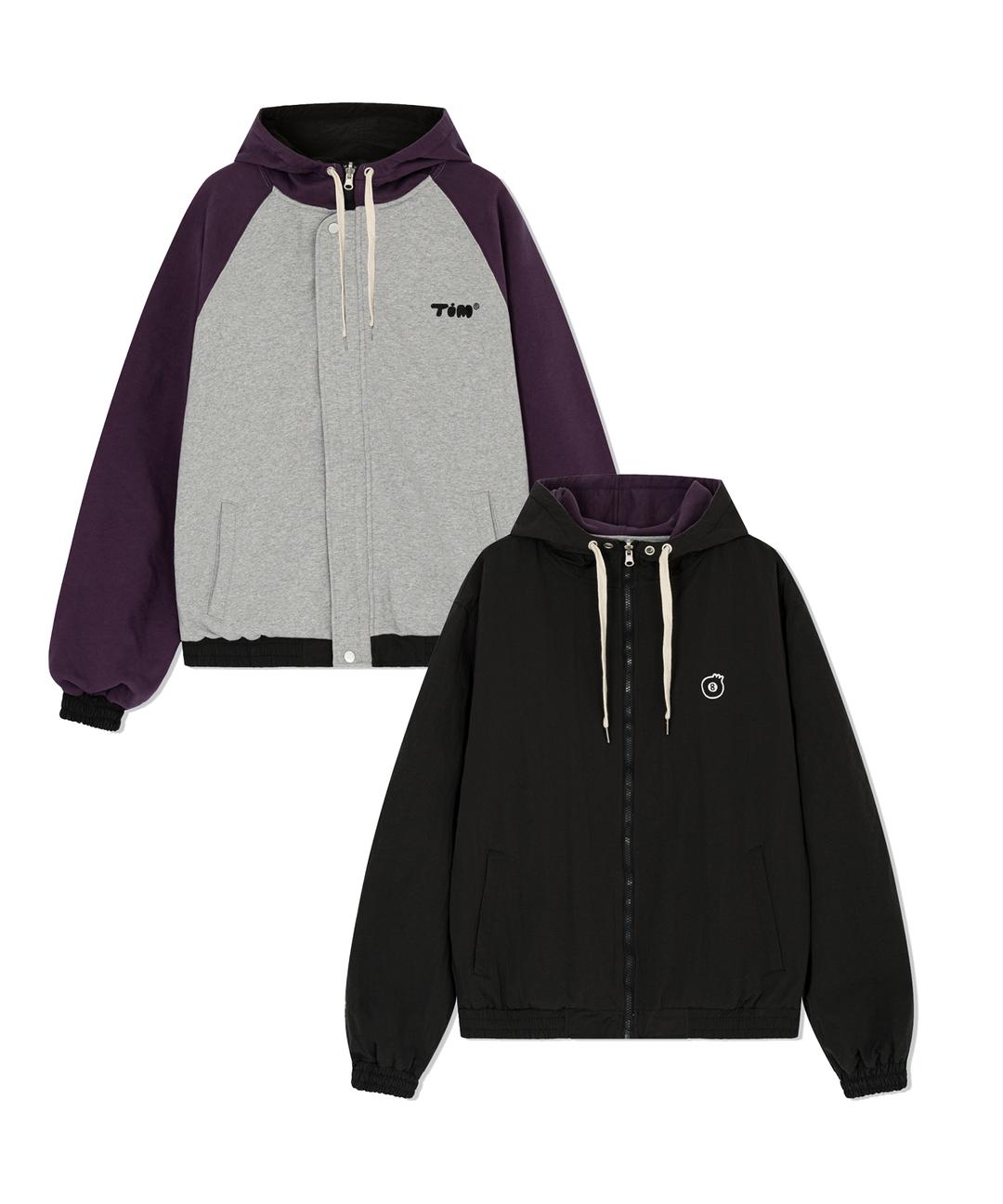 8 BALL REVERSIBLE HOODIE ZIP UP PURPLE