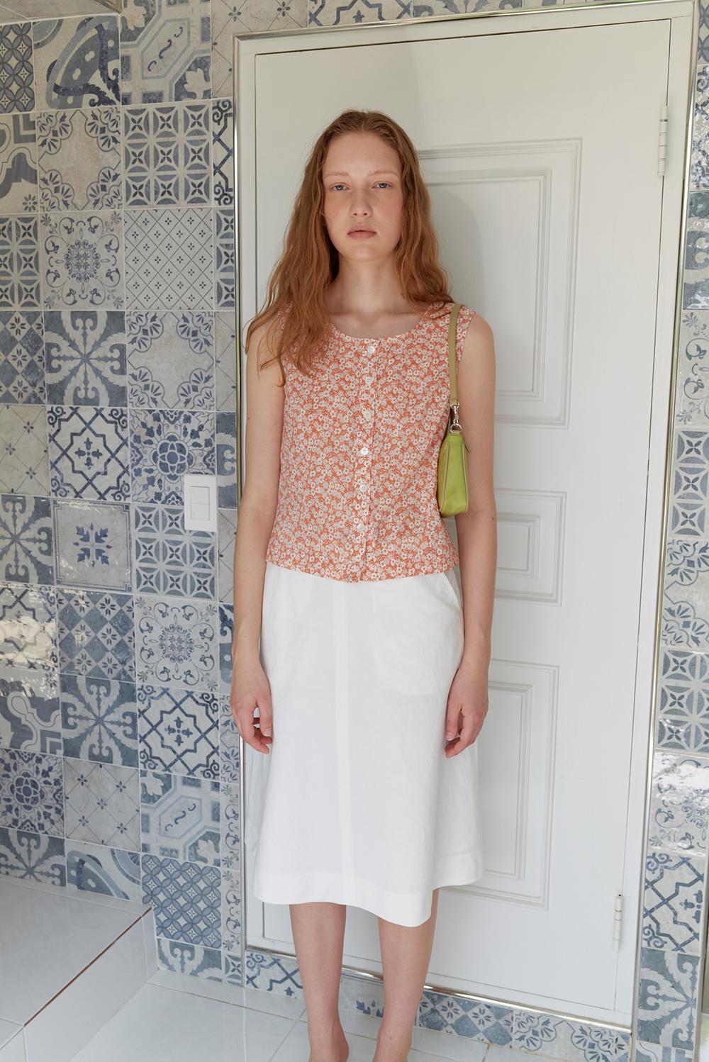 Pia Sleeveless Top in Papaya