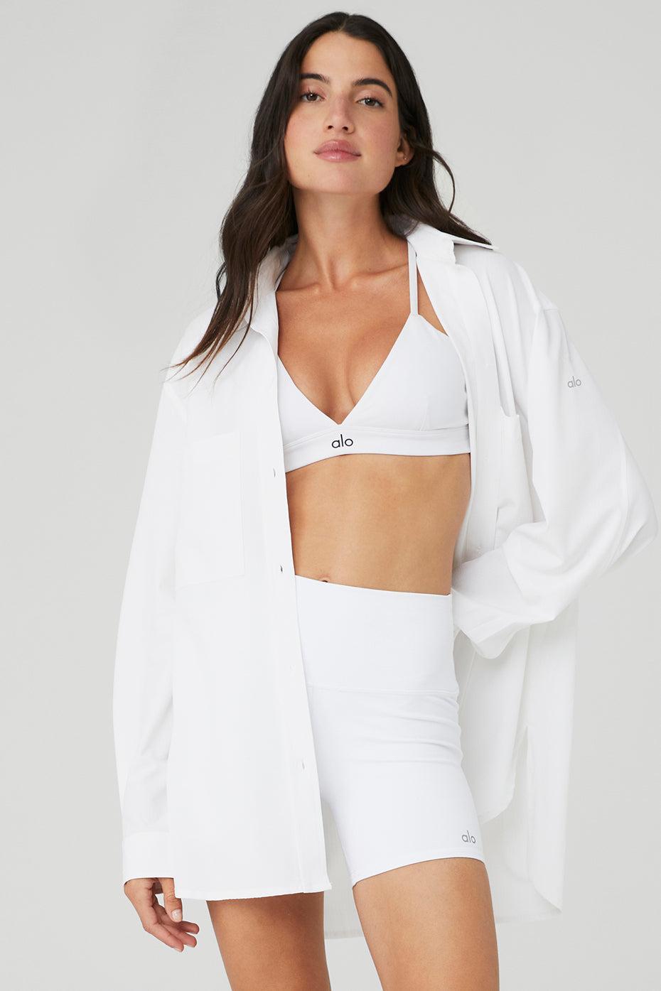 Dreamscape Button Down Long Sleeve - White - White / L
