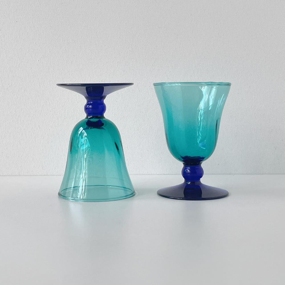 [HANDCRAFTED] 블루 그린 선데이 글라스 [Blue green sundae glass]