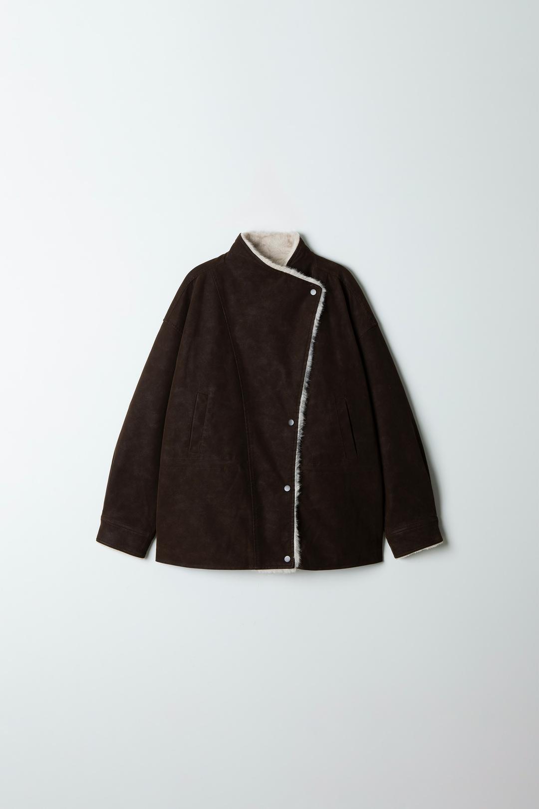 GCFMGJP09│Fur Collar Shearling Jacket